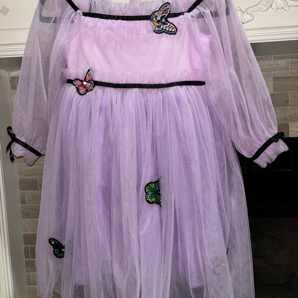 Lola + The Boys Lavender Butterfly Dress
